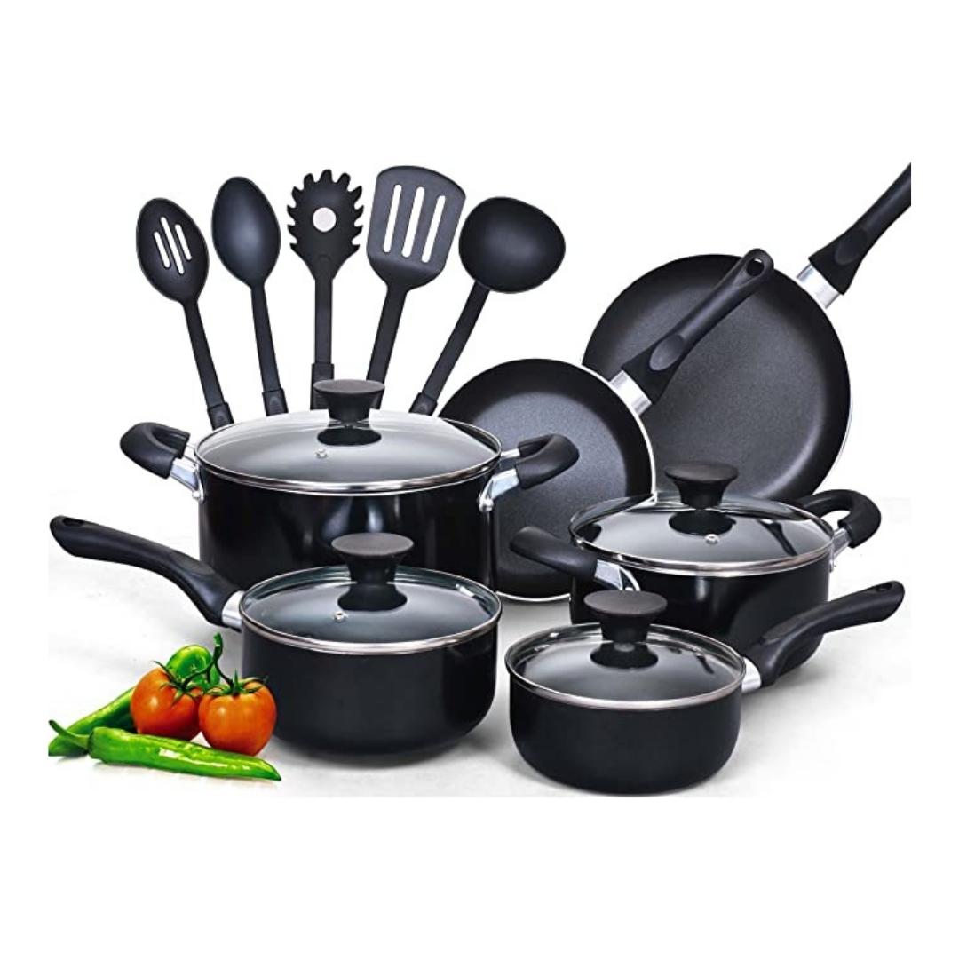 Nonstick Cookware Set – Olive Grey Kitchen