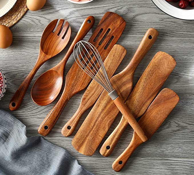 Natural Teak Wood Cooking Utensils – Chef Daryl's Food's